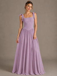 Square Neck A-Line Maxi Dress