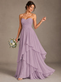 Strapless Ruffle A-Line Maxi Dress