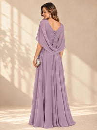 Ruched V Neck Mother of The Bride Dresses with Shawls Appliques and Cap Sleeves