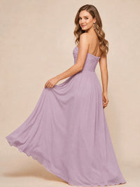 Strapless Pleated Chiffon A-Line Bridesmaid Dress