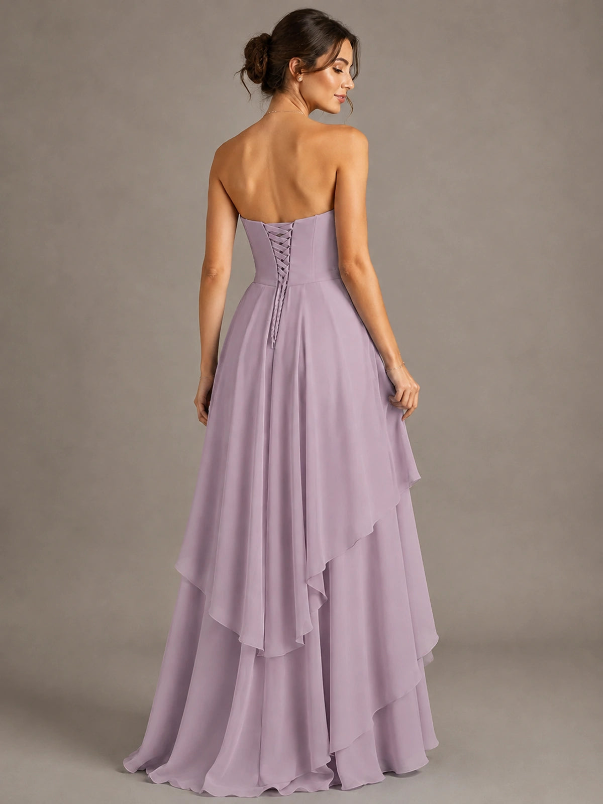 Strapless Ruffle A-Line Maxi Dress