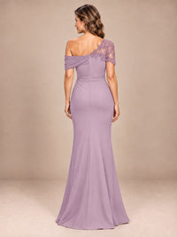 One Shoulder Chiffon Mother of The Bride Dress