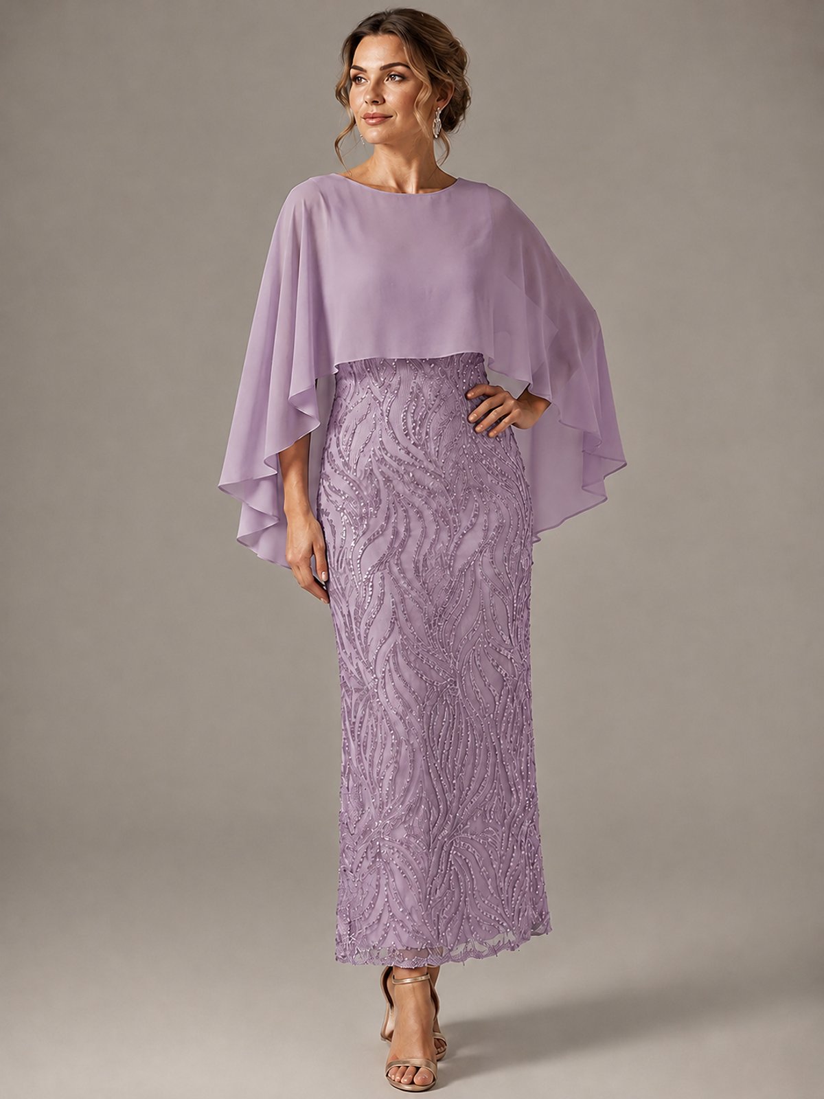 Light Blue Sequin 2 Pieces Mother of the Bride Dress