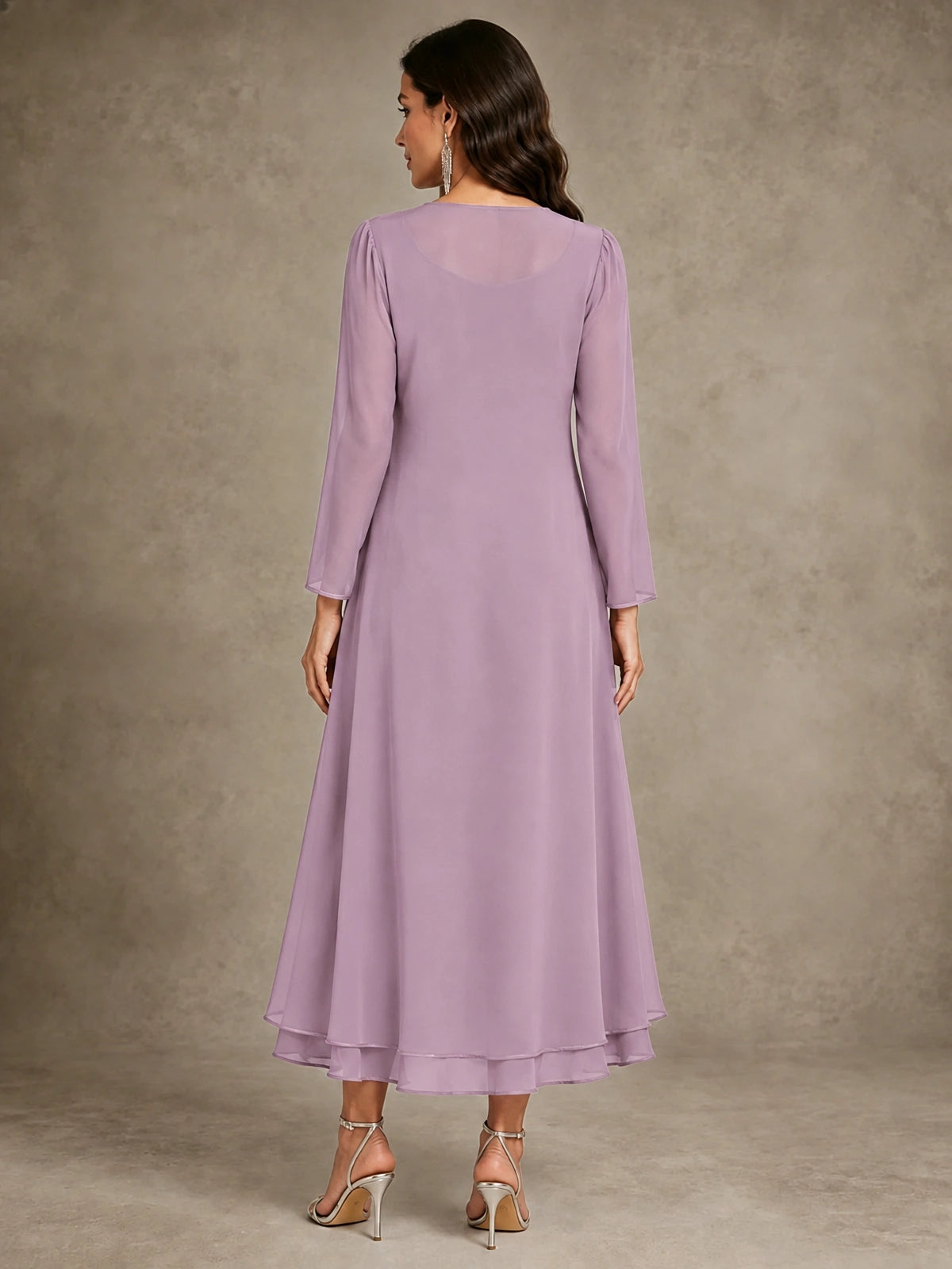 Sequin Chiffon Mother of the Bride Dress with Jacket
