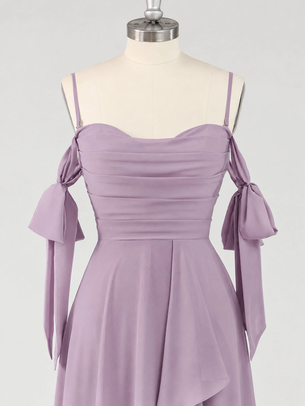 A-Line Ruffles Chiffon Bridesmaid Dress with Slit