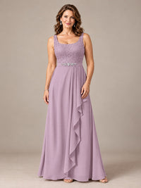 Blush Pink A-Line Mother of the Bride Dress with Lace Jacket and Ruffles