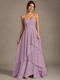 Strapless Ruffle A-Line Maxi Dress