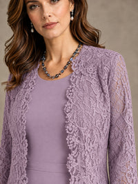 2-Piece Chiffon Mother of the Bride Dress with Lace Jacket