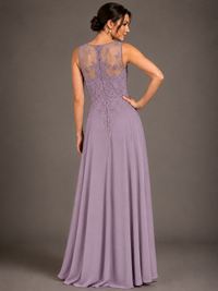 A-line 2 Pieces Chiffon Appliques Mother of The Bride Dresses with Jackets