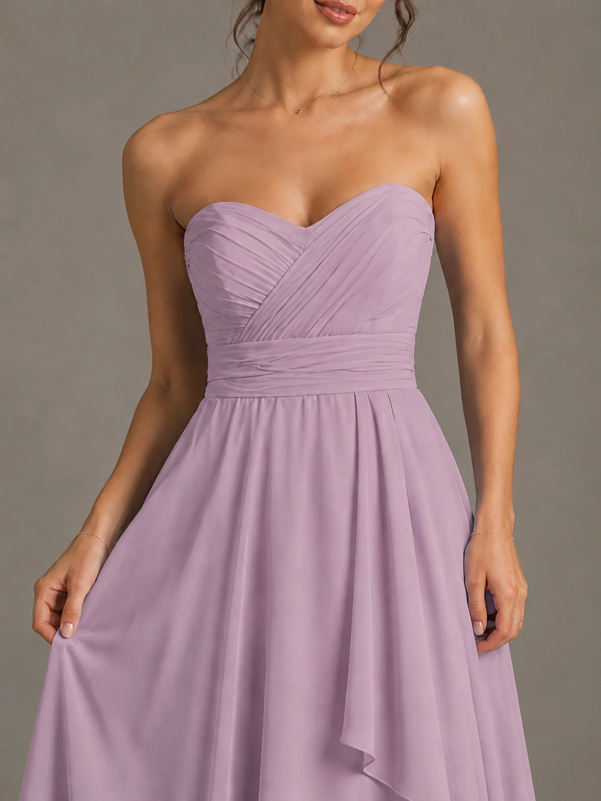 Strapless Ruffle A-Line Maxi Dress