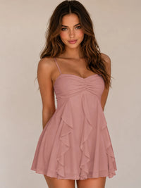 Spaghetti Straps Ruched Sweetheart Short Homecoming Dresses