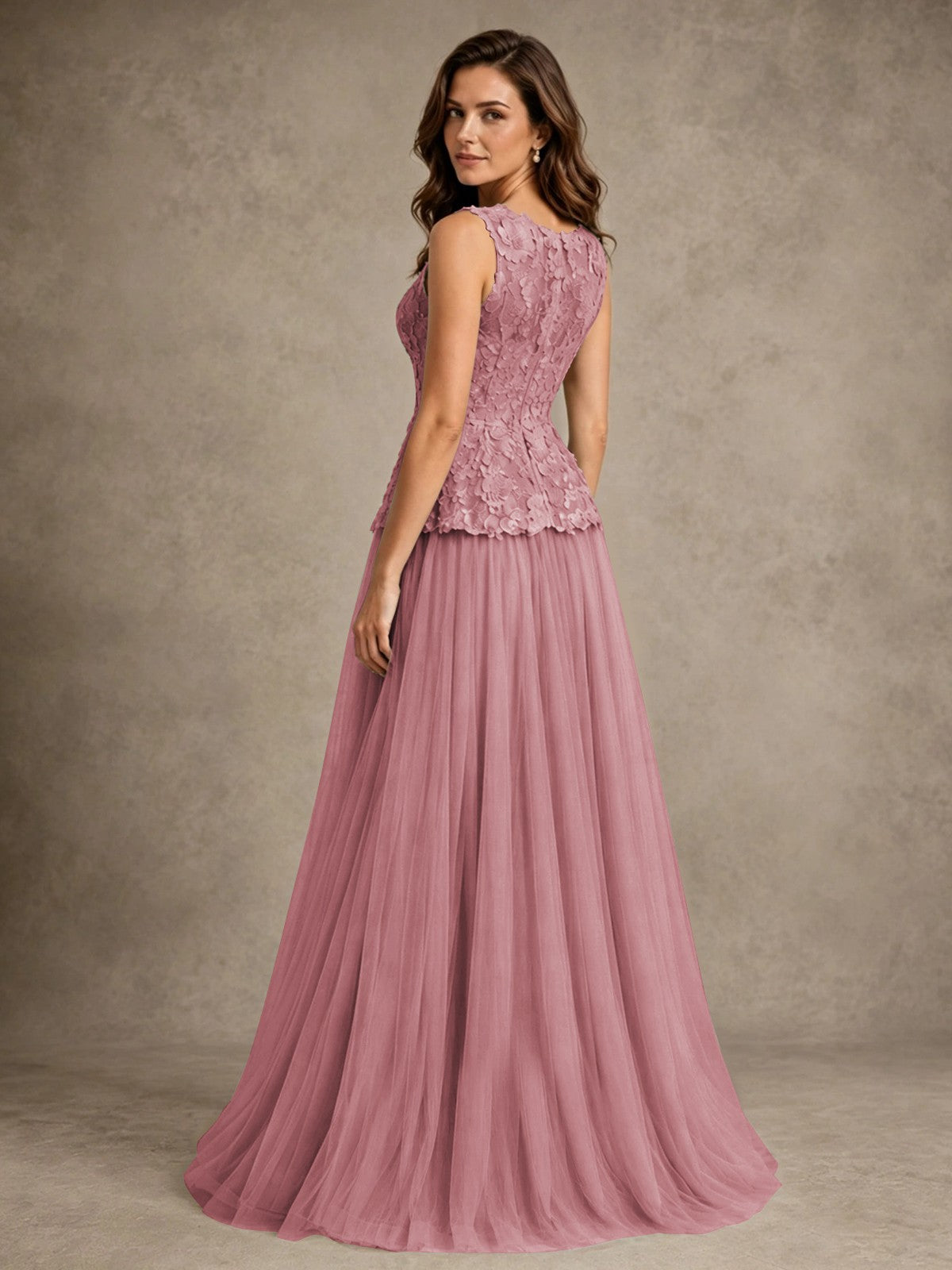 A-Line Chiffon Mother of the Bride Dress with Lace Appliques
