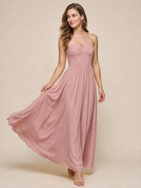 Strapless Pleated Chiffon A-Line Bridesmaid Dress