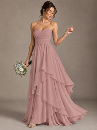 Strapless Ruffle A-Line Maxi Dress