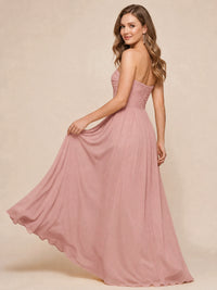 Strapless Pleated Chiffon A-Line Bridesmaid Dress