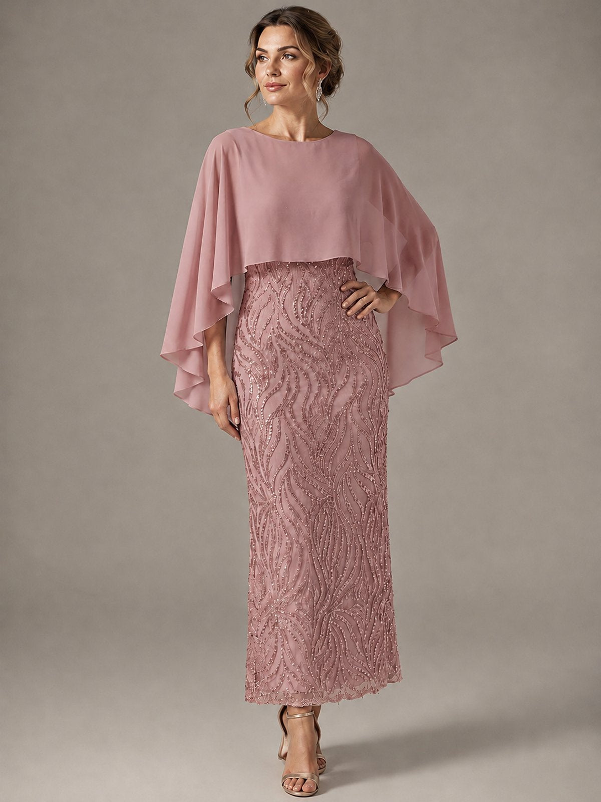 Light Blue Sequin 2 Pieces Mother of the Bride Dress