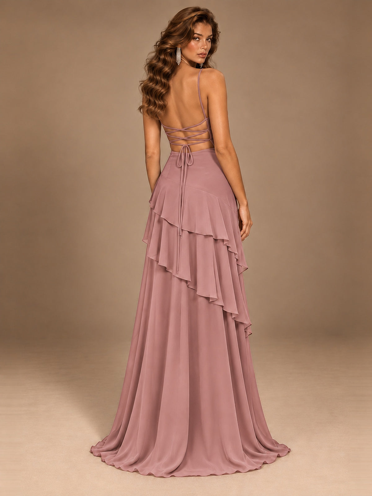 Sweetheart A-Line Ruffle Prom Dress with Spaghetti Straps