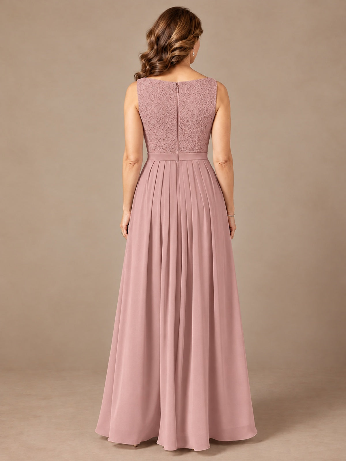 Blush Pink A-Line Mother of the Bride Dress with Lace Jacket and Ruffles