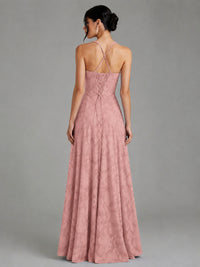 A-Line Halter Floral Chiffon Maxi Dress