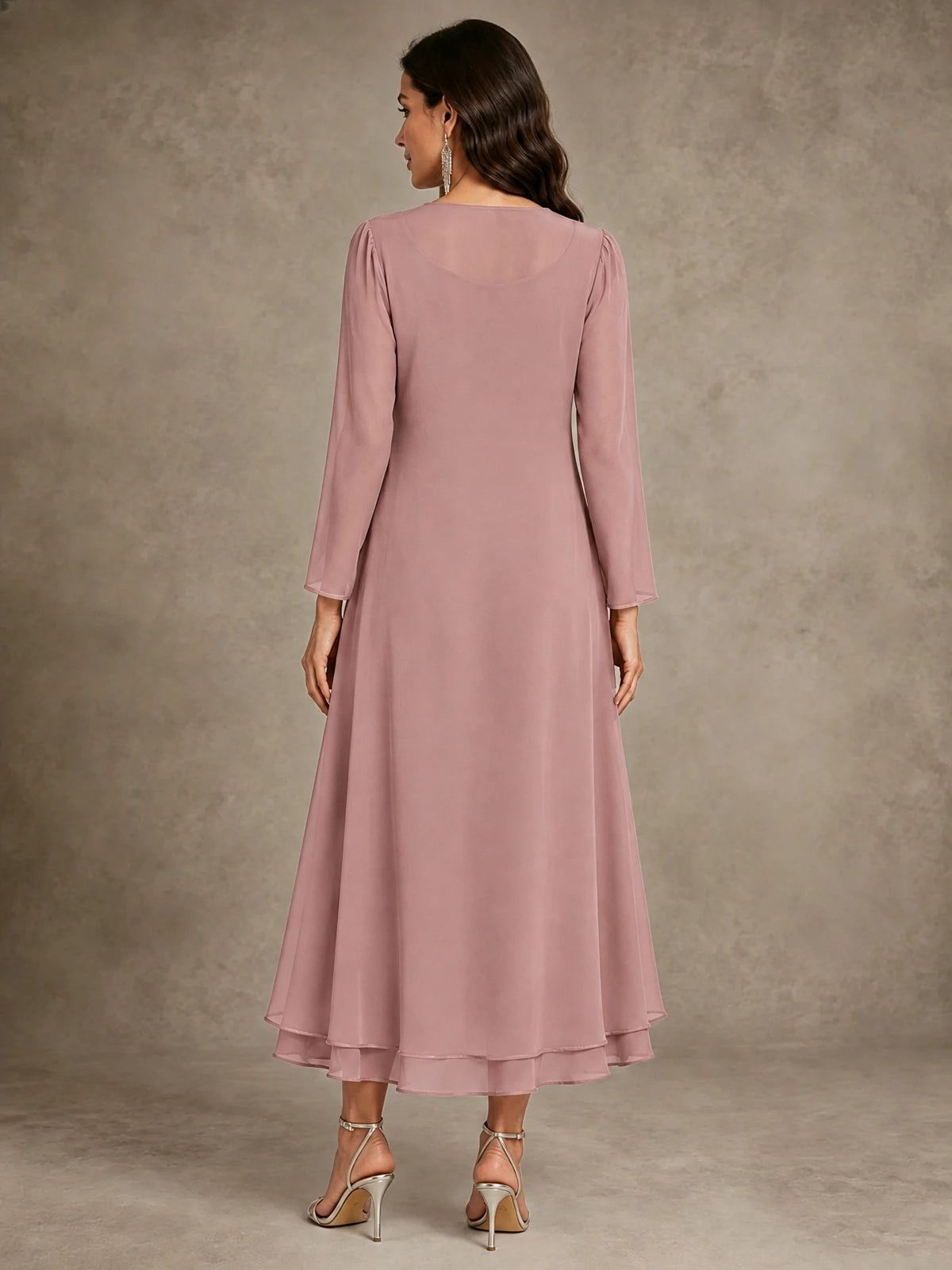 Sequin Chiffon Mother of the Bride Dress with Jacket