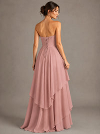 Strapless Ruffle A-Line Maxi Dress