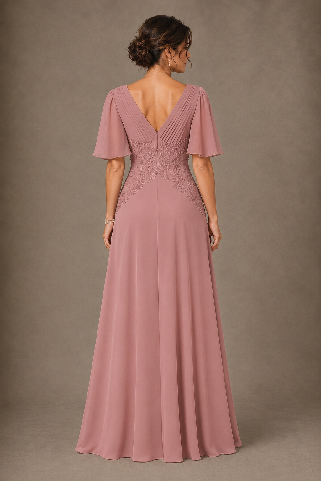 A-Line Chiffon Mother of the Bride Dress with Applique