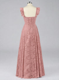 Jacquard Square Neck A-Line Maxi Dress