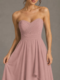 Strapless Ruffle A-Line Maxi Dress