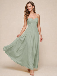 Strapless Pleated Chiffon A-Line Bridesmaid Dress