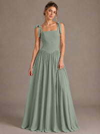 Square Neck A-Line Maxi Dress