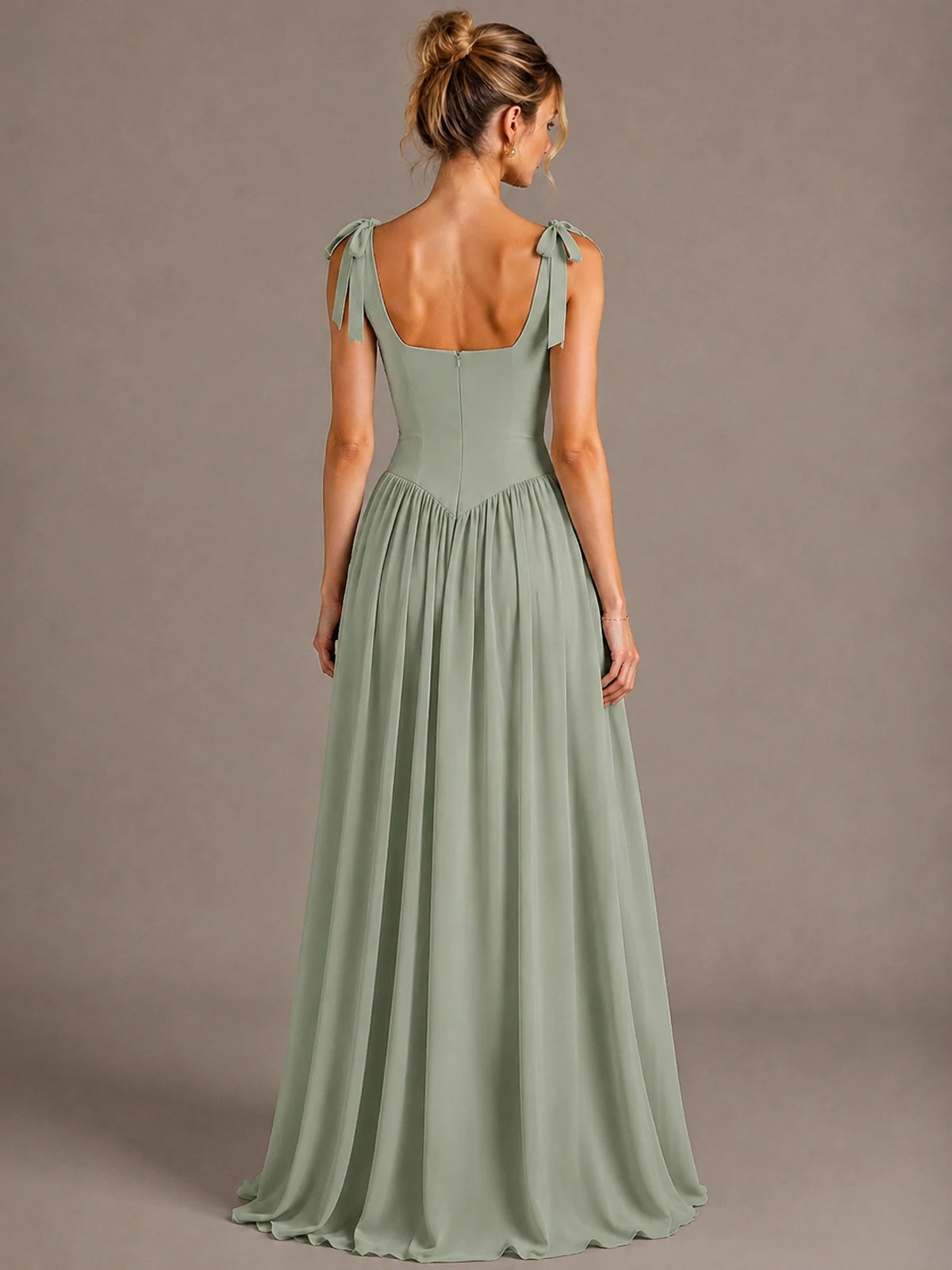 Square Neck A-Line Maxi Dress