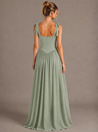 Square Neck A-Line Maxi Dress