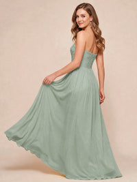 Strapless Pleated Chiffon A-Line Bridesmaid Dress