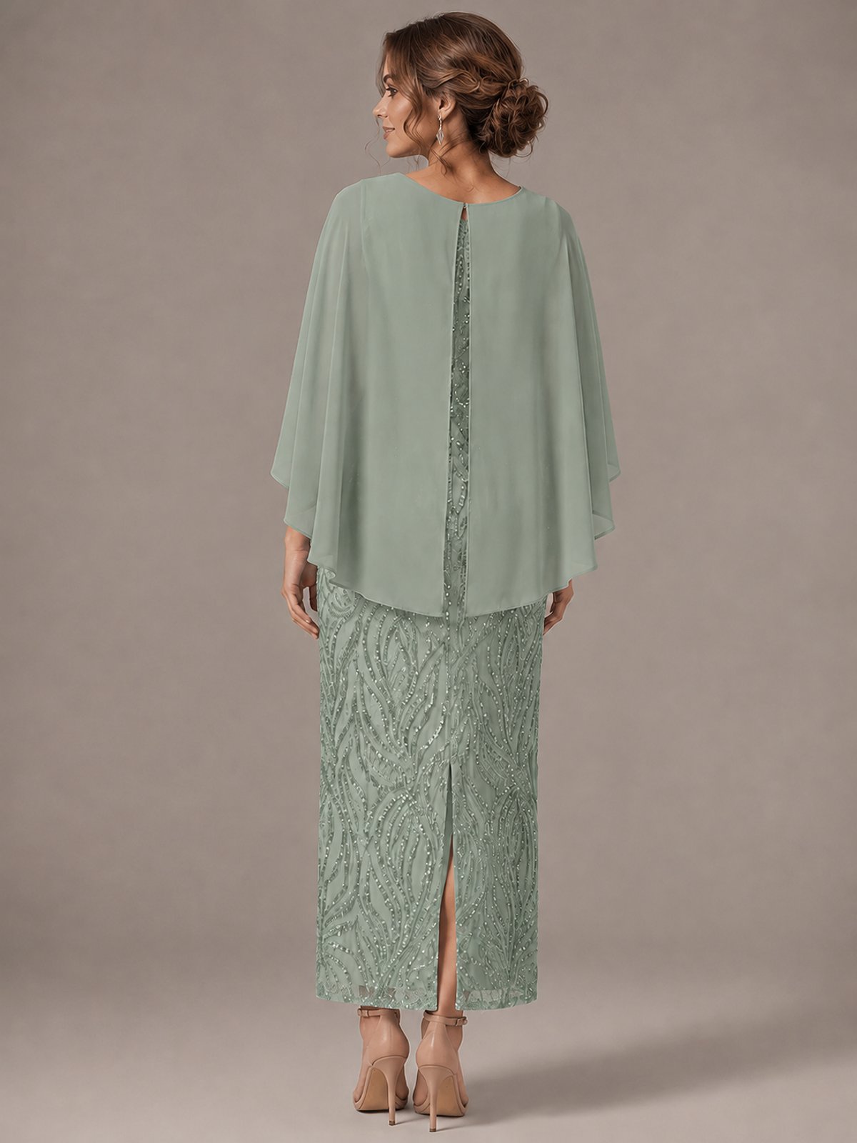 Light Blue Sequin 2 Pieces Mother of the Bride Dress