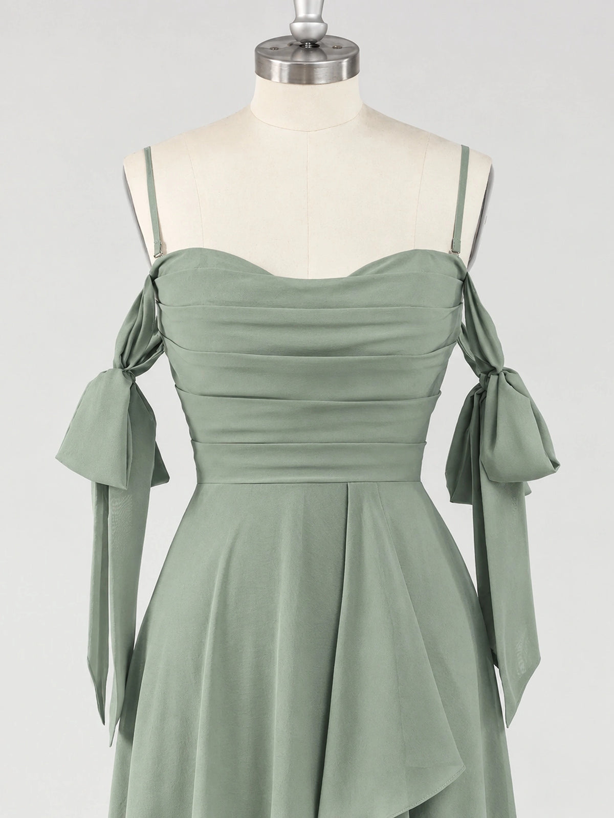 A-Line Ruffles Chiffon Bridesmaid Dress with Slit