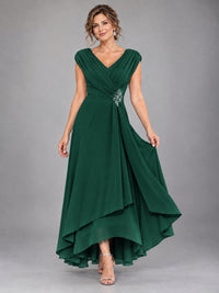 Cap Sleeve Chiffon A-Line Mother of the Bride Dress