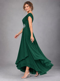 Cap Sleeve Chiffon A-Line Mother of the Bride Dress