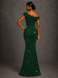 Sequin Off Shoulder Mermaid Prom Dress