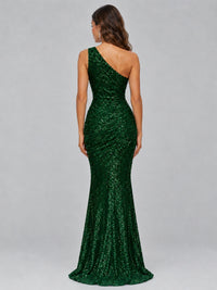Sequin Mermaid One Shoulder Prom Dress Long formal Gown