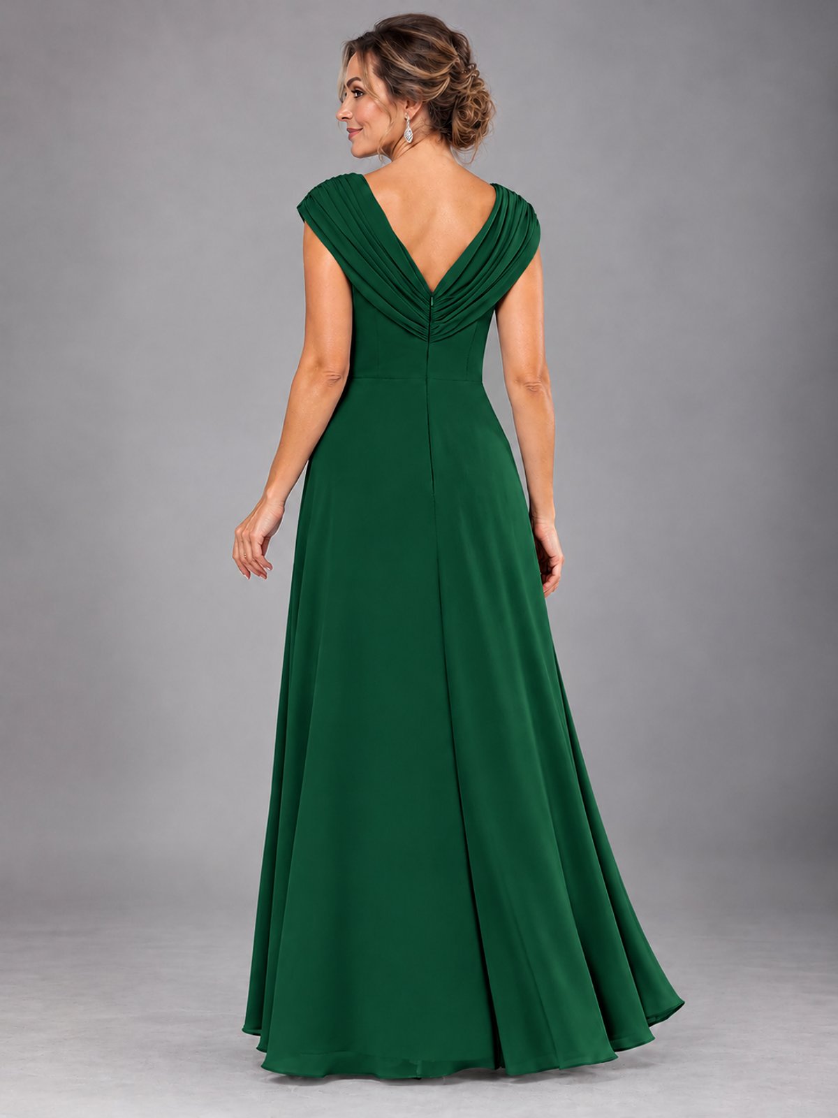 Cap Sleeve Chiffon A-Line Mother of the Bride Dress