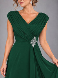 Cap Sleeve Chiffon A-Line Mother of the Bride Dress