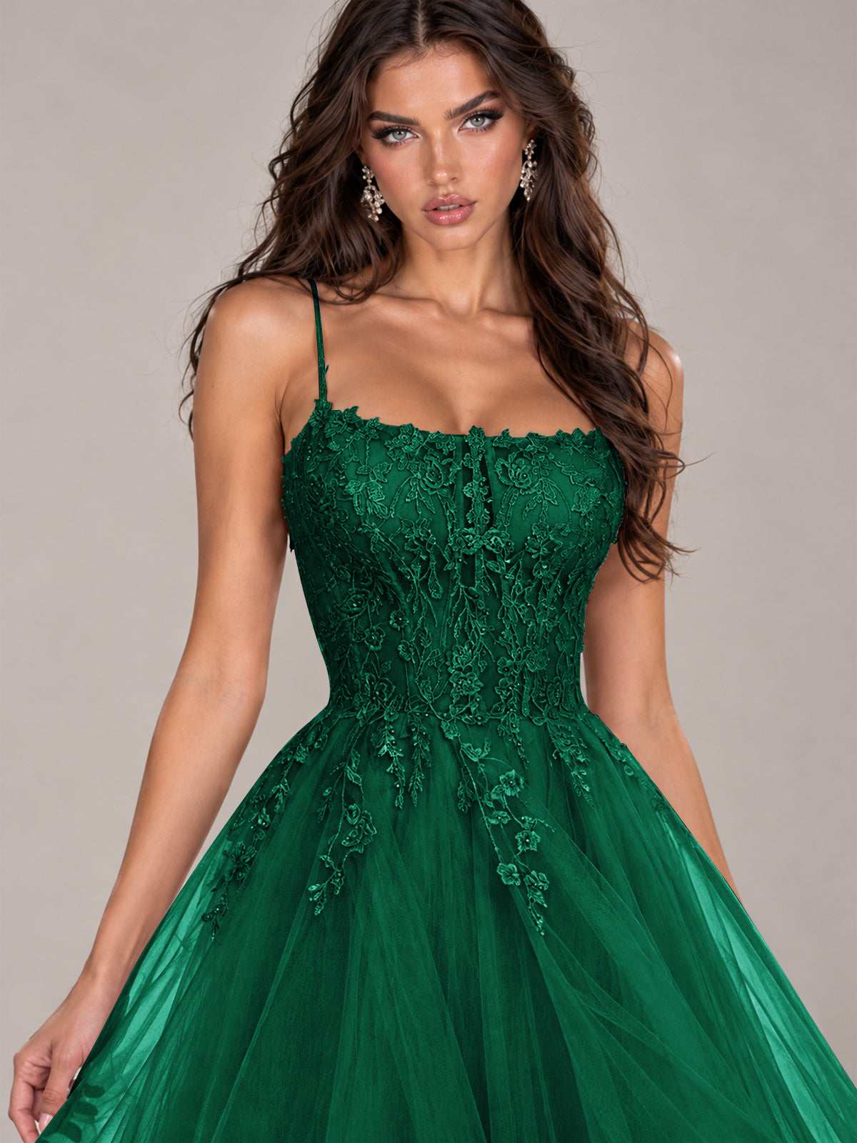 Lace Corset Ball Gown Prom Dress with Cascading Tulle Ruffles