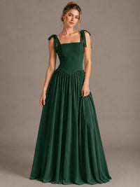 Square Neck A-Line Maxi Dress
