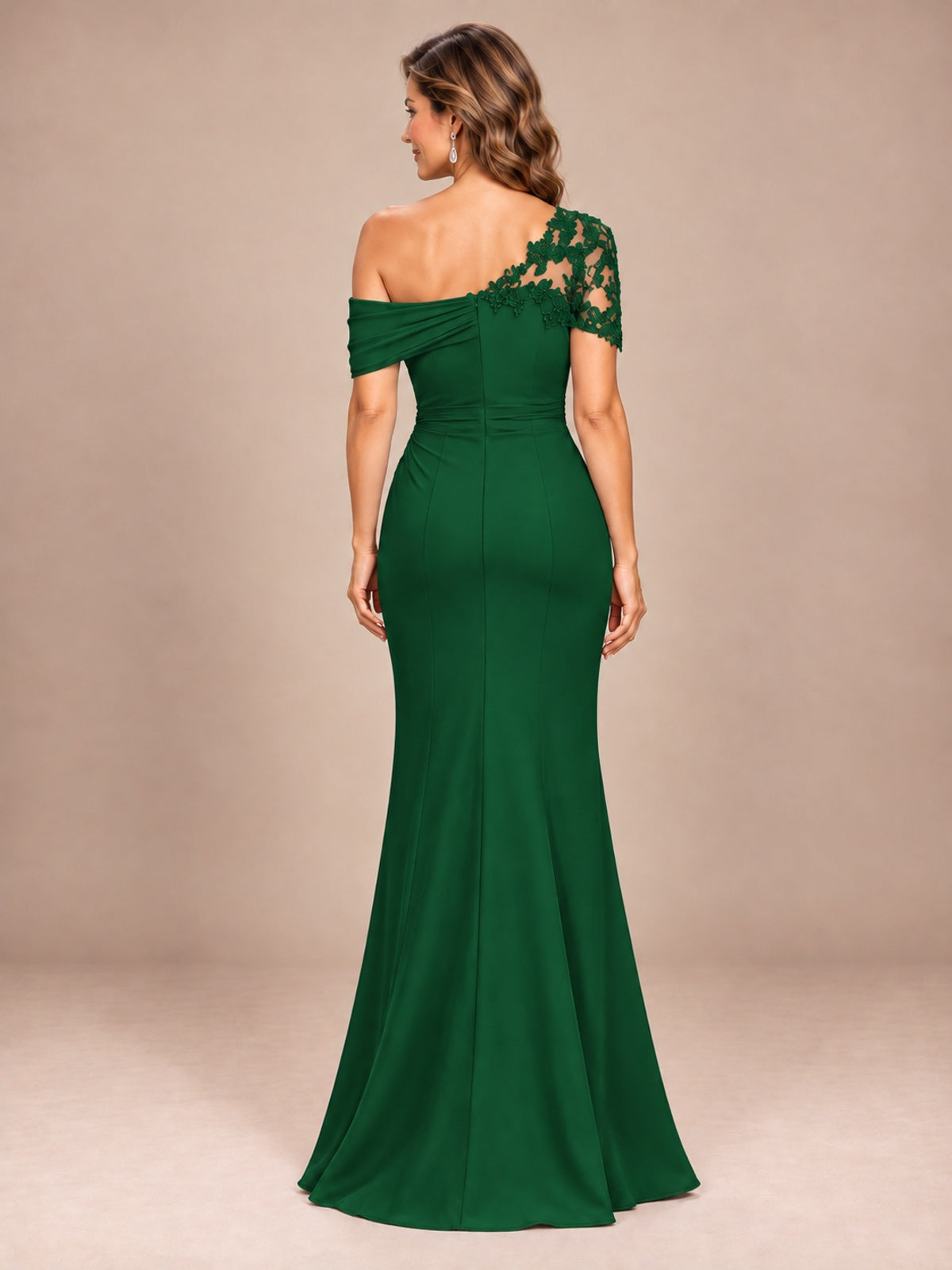 One Shoulder Chiffon Mother of The Bride Dress