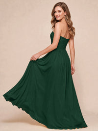 Strapless Pleated Chiffon A-Line Bridesmaid Dress