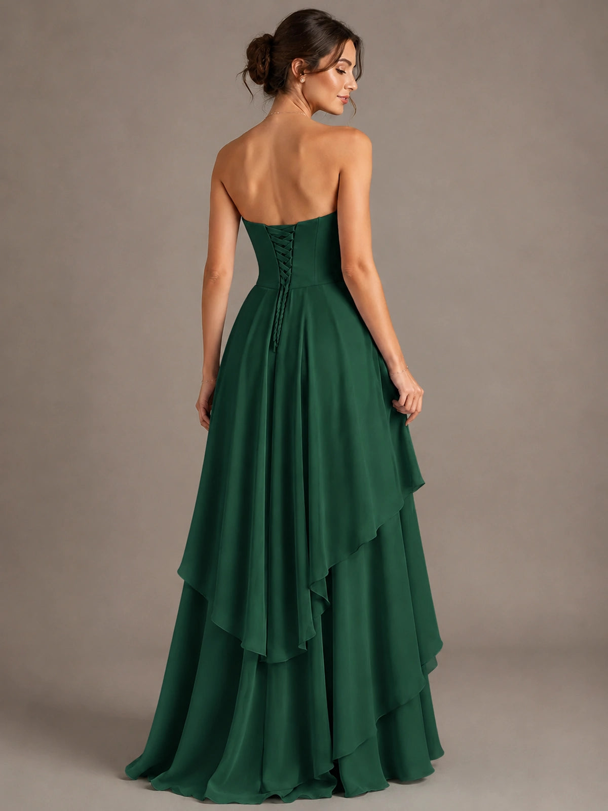 Strapless Ruffle A-Line Maxi Dress