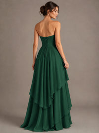 Strapless Ruffle A-Line Maxi Dress