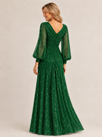 Sparkle Sequin Mother of The Bride Dresses with Long Sleeves