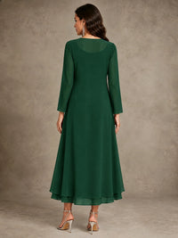 Sequin Chiffon Mother of the Bride Dress with Jacket