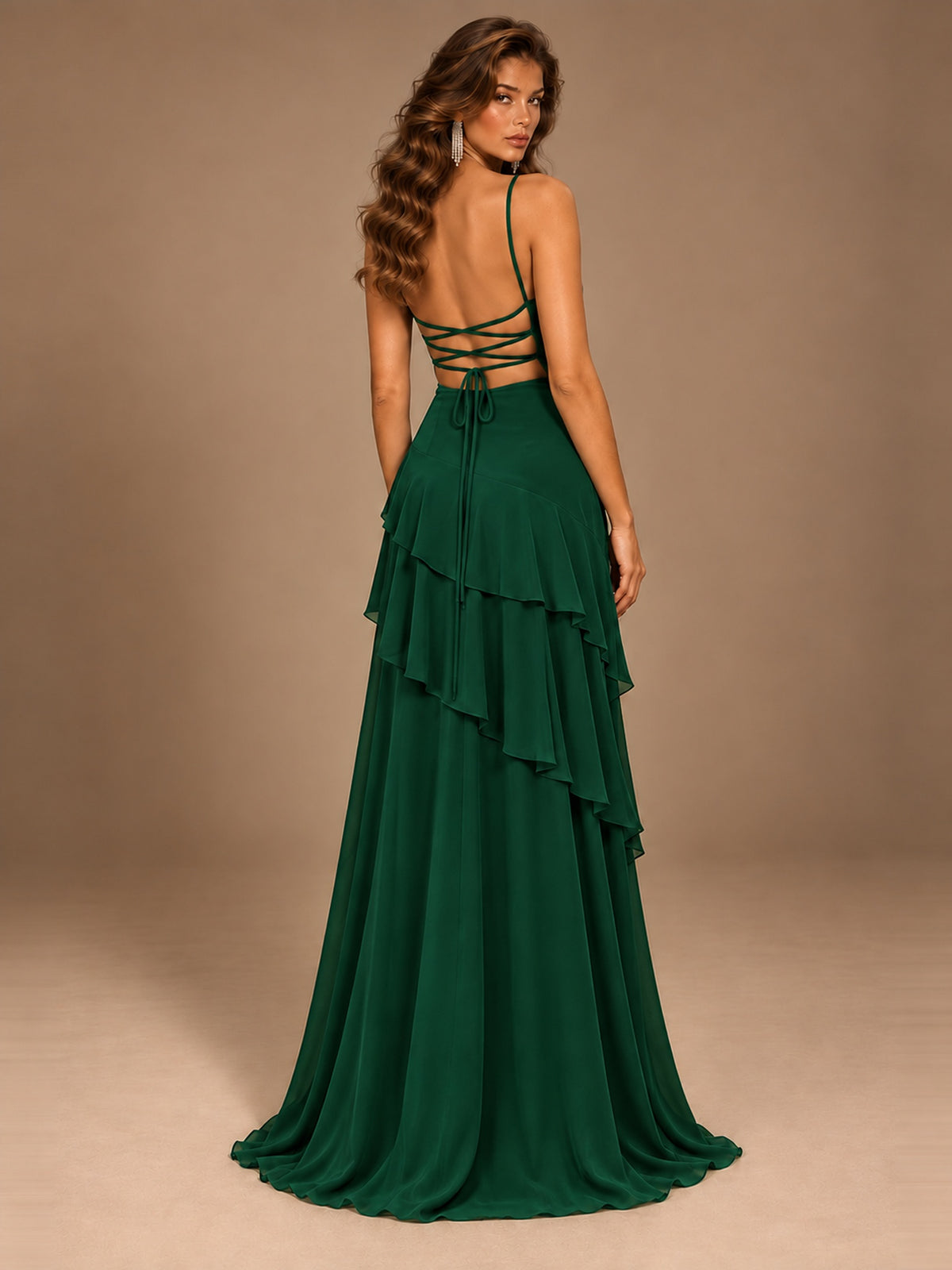 Sweetheart A-Line Ruffle Prom Dress with Spaghetti Straps